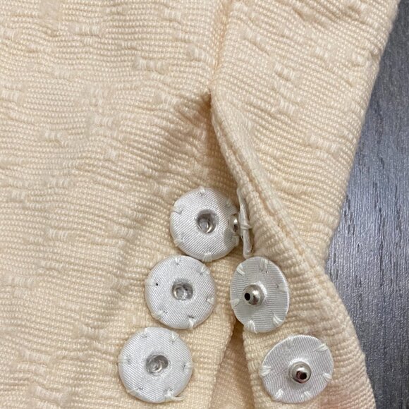 Moschino Vintage Cream Wool Coat Size 8 - Picture 7 of 15